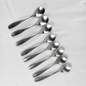 8 Teaspoons Aspen Cambridge Stainless Steel Satin Discontinued Excellent